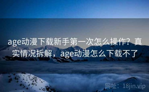 age动漫下载新手第一次怎么操作？真实情况拆解，age动漫怎么下载不了