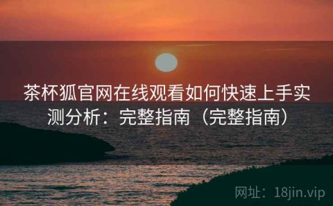 茶杯狐官网在线观看如何快速上手实测分析：完整指南（完整指南）