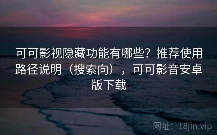 可可影视隐藏功能有哪些？推荐使用路径说明（搜索向），可可影音安卓版下载